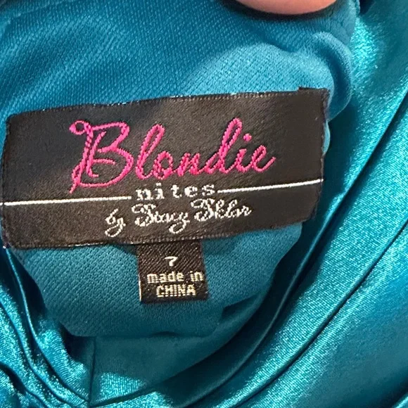 Blondie Nites Teal Halter Maxi Dress - Picture 2 of 7